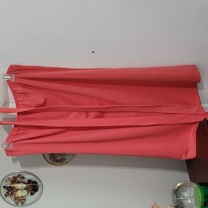 Coral dress with sash